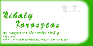 mihaly korosztos business card
